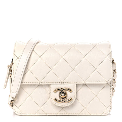 Chanel Caviar Quilted Like A Wallet Flap White 1 of 11