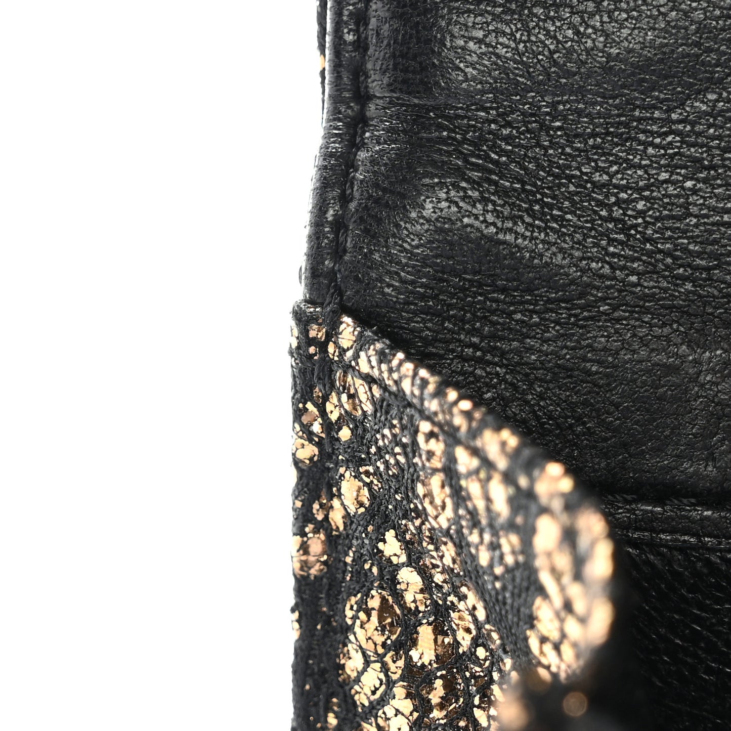 Metallic Tweed Quilted Clutch Black Gold
