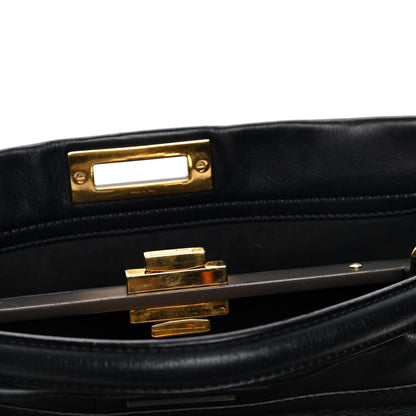 Fendi Vitello Dolce Marmol Large Peekaboo Iconic Satchel Blue Notte 6 of 6