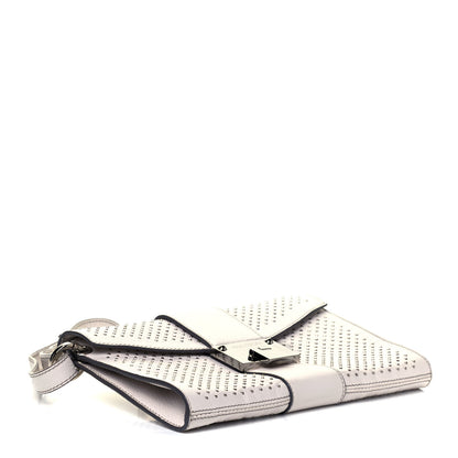 Jimmy Choo Calfskin Studded Rivera Flap Clutch White 4 of 9