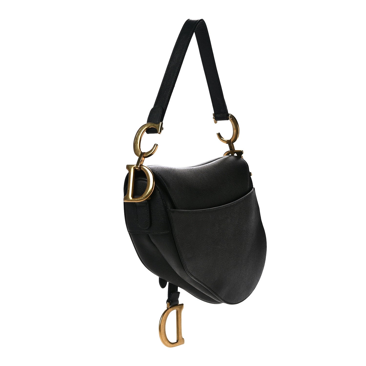 Christian Dior Grained Calfskin Saddle Bag Black 3 of 17