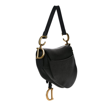 Christian Dior Grained Calfskin Saddle Bag Black 3 of 17