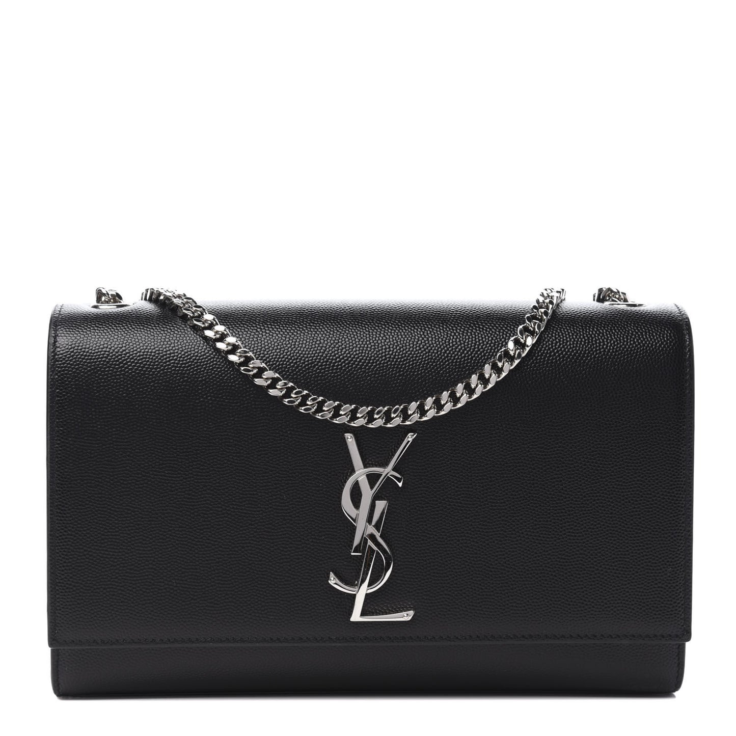 Grain De Poudre Medium Classic Monogram Kate Satchel Black