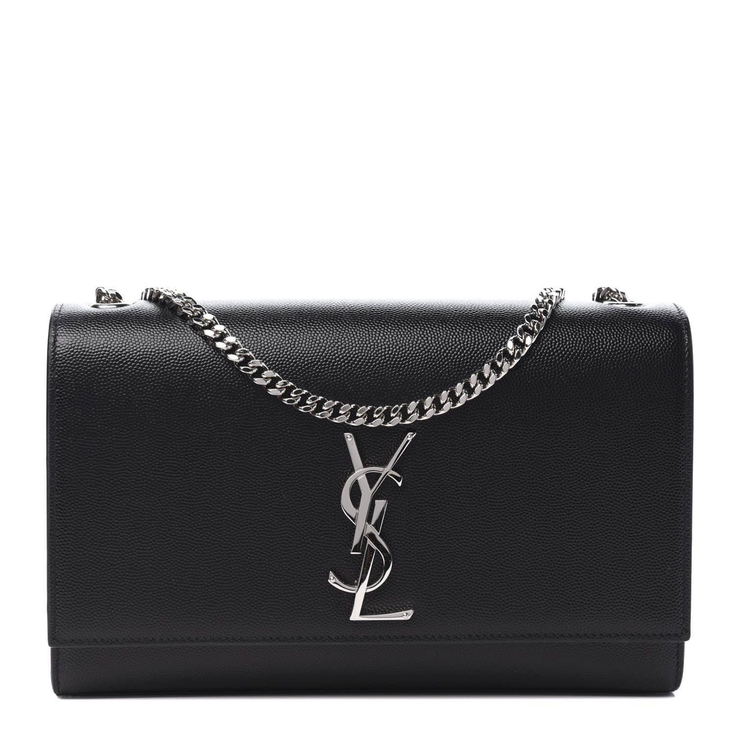 Saint Laurent Grain De Poudre Medium Classic Monogram Kate Satchel Black 1 of 10