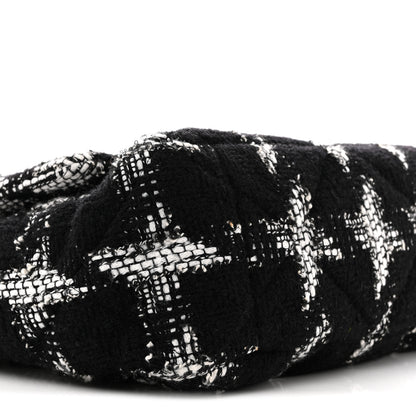Chanel Tweed Quilted Maxi Chanel 19 Flap Black White 9 of 14
