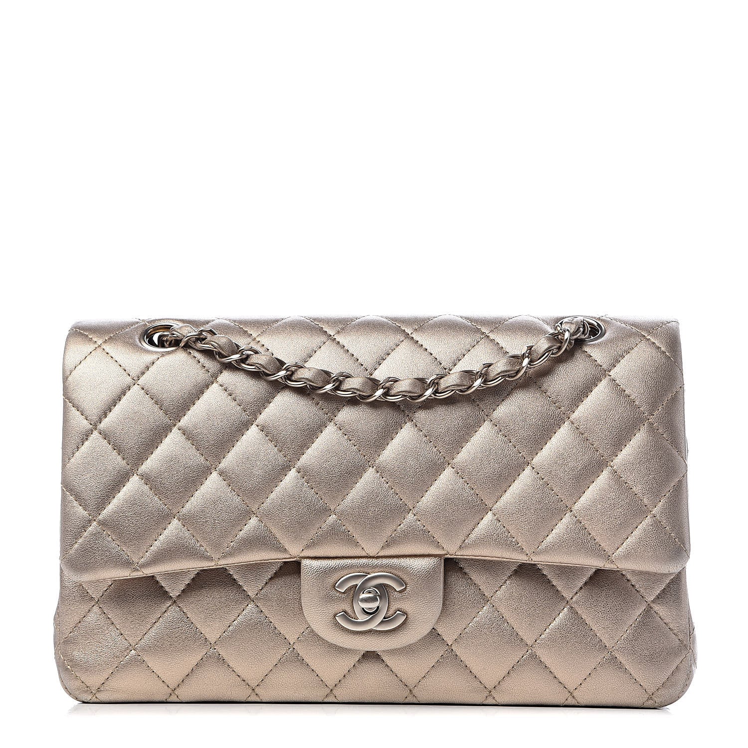Chanel Metallic Lambskin Quilted Medium Double Flap Gold 1 of 16