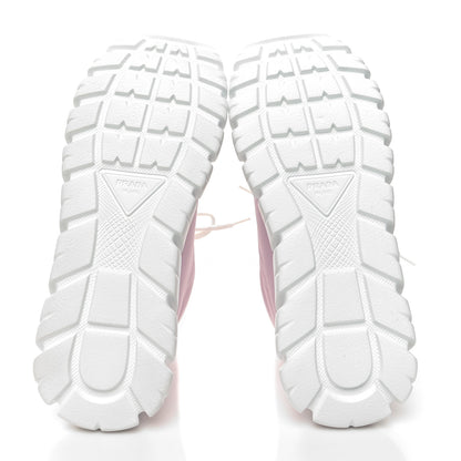 Prada Re-Nylon Gabardine Rubber Triangle Logo Quilted Womens Rush Piuma 50mm Mid Sneakers 38 Alabastro 5 of 8
