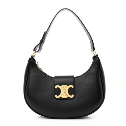 Celine Smooth Calfskin Medium Strap Ava Triomphe Shoulder Bag Black 1 of 11