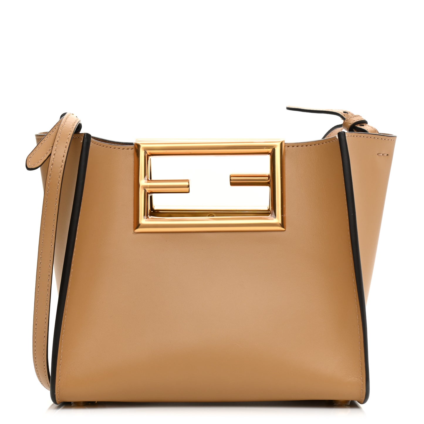 Vitello King Small Fendi Way Tote Miele Scuro