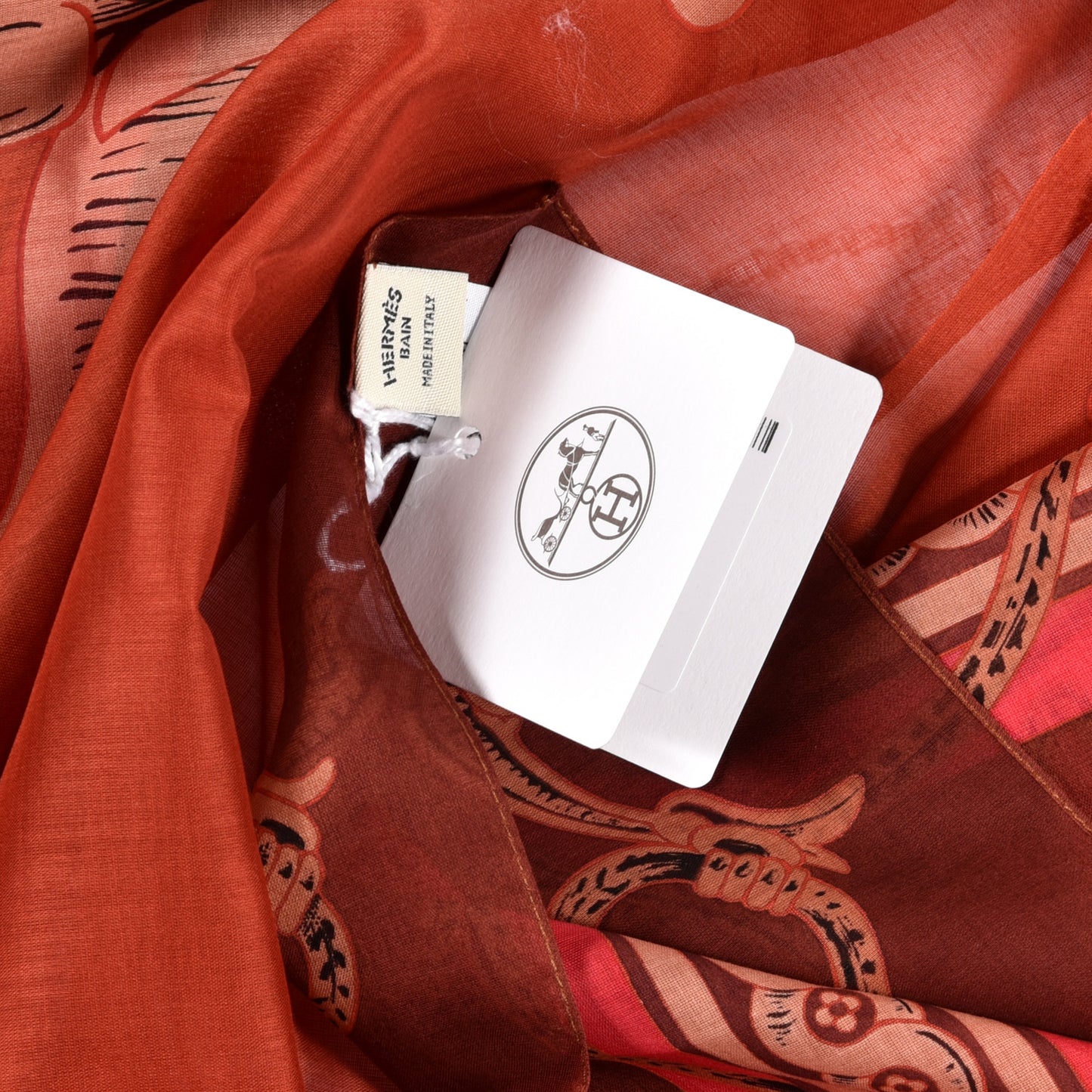 Cashmere Silk Bride De Cour Remix Scarf 140 Orange Rose Cotinga