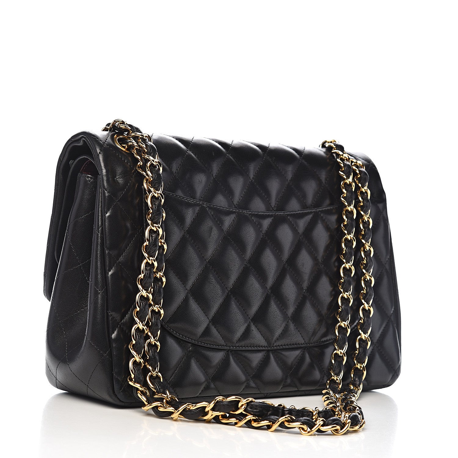 Chanel Lambskin Quilted Jumbo Double Flap Black 3 of 16