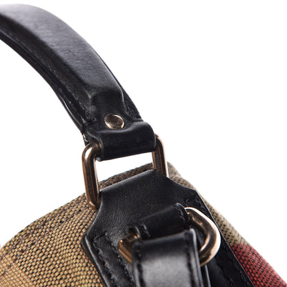 Burberry Canvas Mega Check Medium Ashby Hobo Black 9 of 32