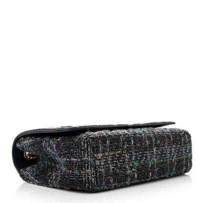 Chanel Tweed Snakeskin Quilted Medium CC Filigree Flap Blue Multicolor 4 of 12
