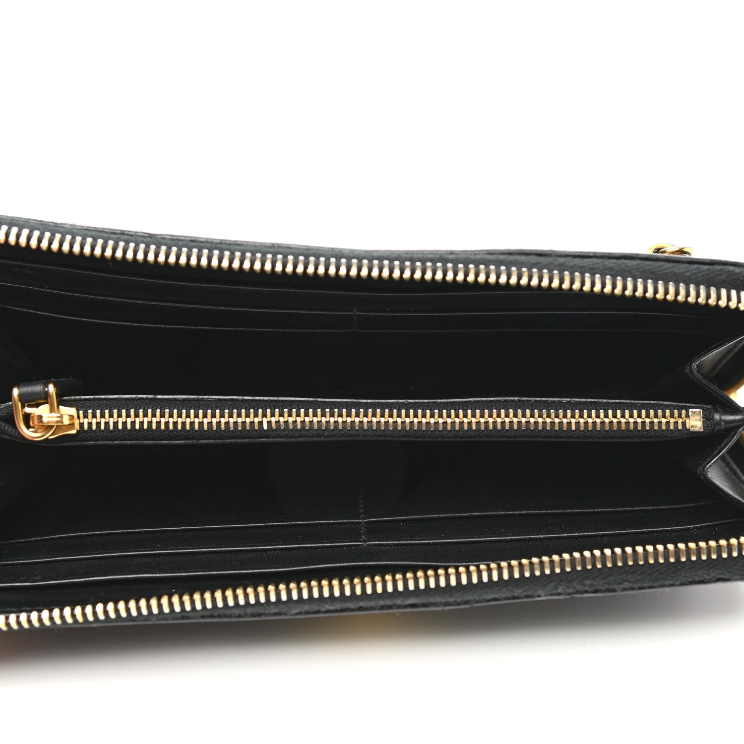 Prada Vitello Move Half Zip Wallet Black 5 of 11