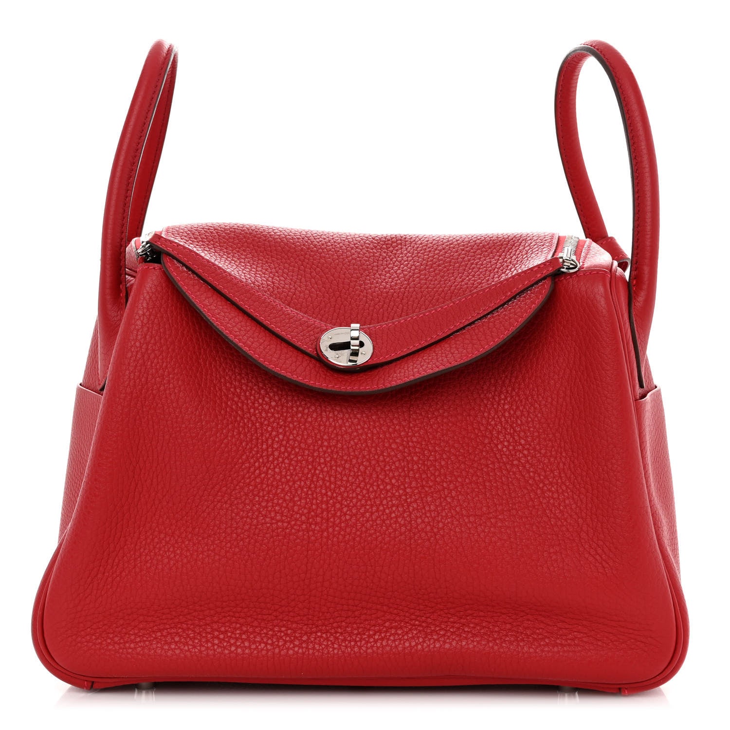 Hermes Taurillon Clemence Lindy 30 Rouge Casaque 1 of 11