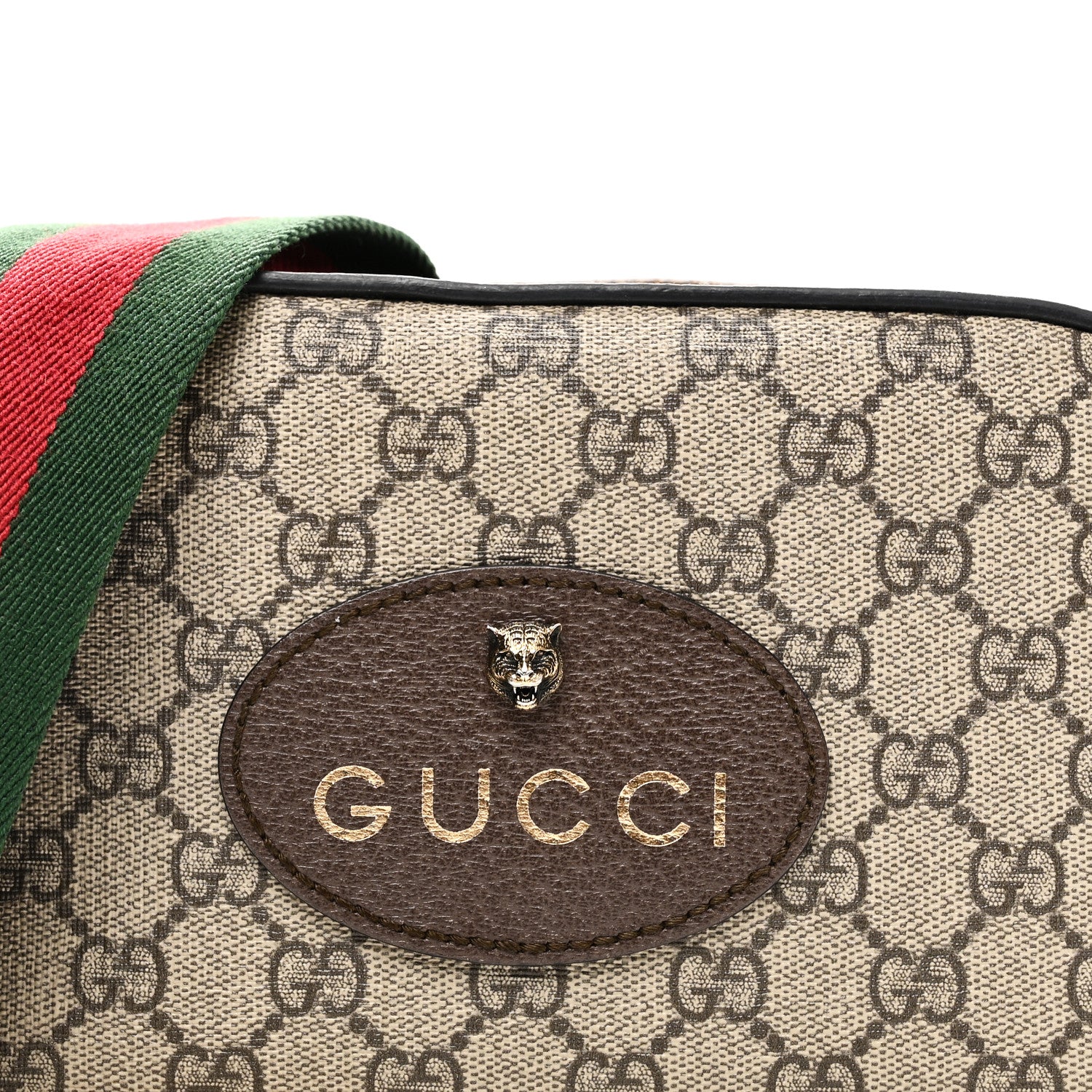 Gucci GG Supreme Monogram Web Neo Vintage Shoulder Bag Beige New Acero Crop 8 of 10