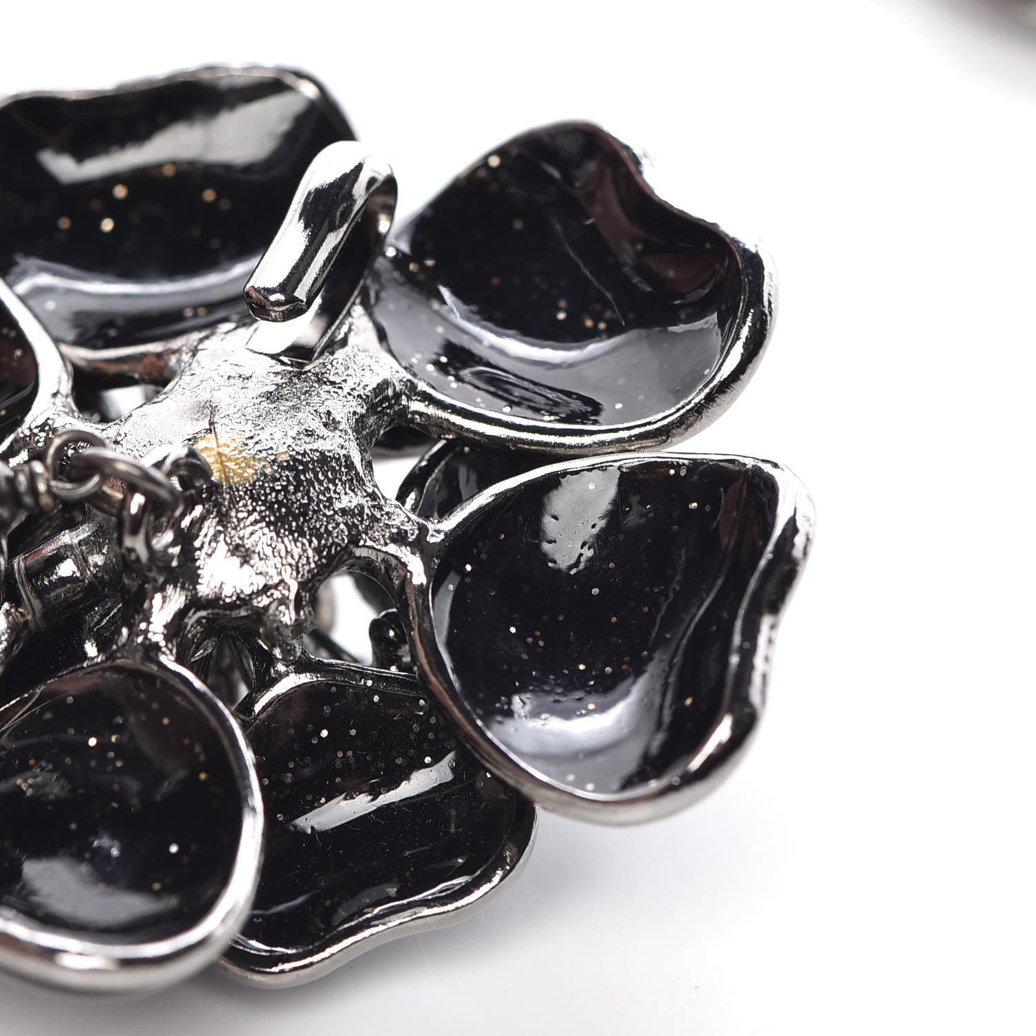 Chanel Pearl Crystal Enamel CC Camellia Belt Black Silver 5 of 7