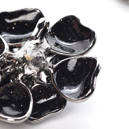 Chanel Pearl Crystal Enamel CC Camellia Belt Black Silver 5 of 7