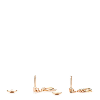 Cartier 18K Pink Yellow White Gold Diamond Small Trinity Drop Earrings 3 of 5