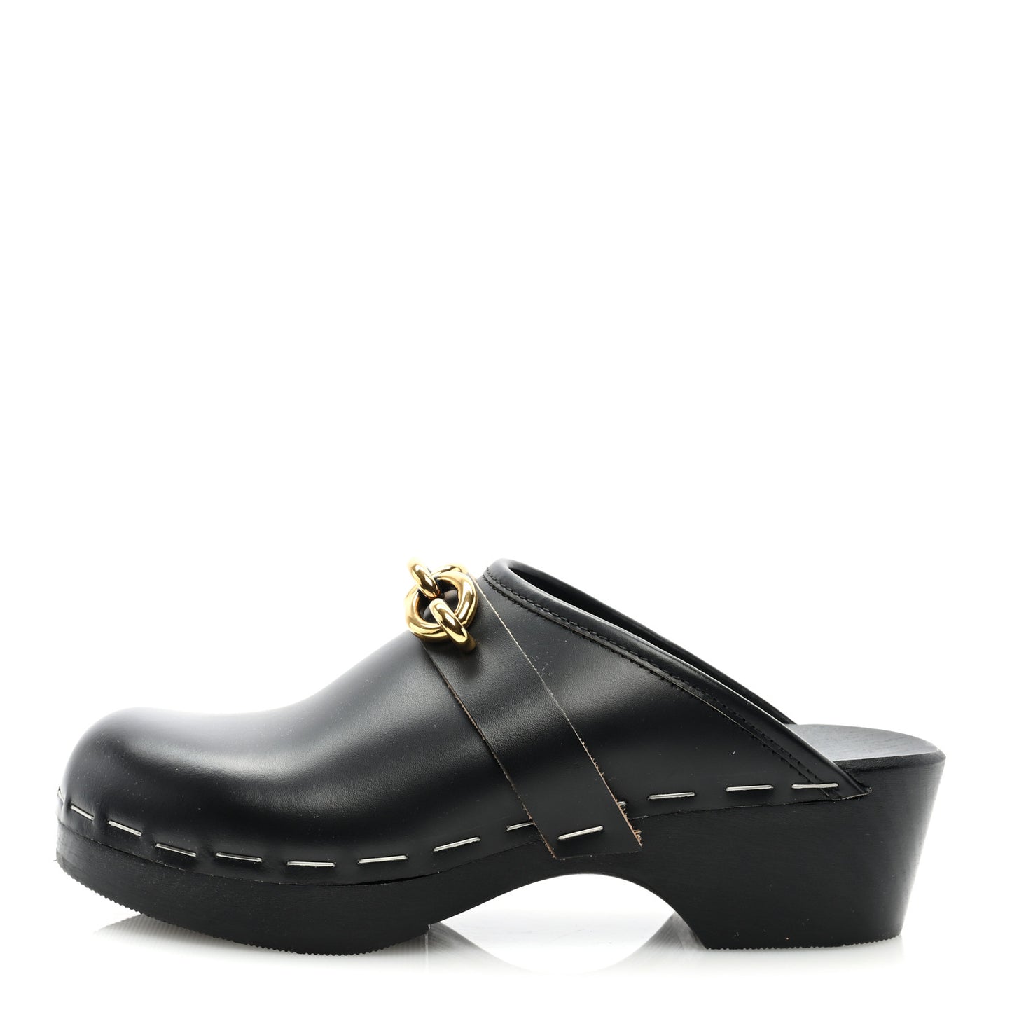 Smooth Calfskin Le Maillon Clogs 36.5 Black