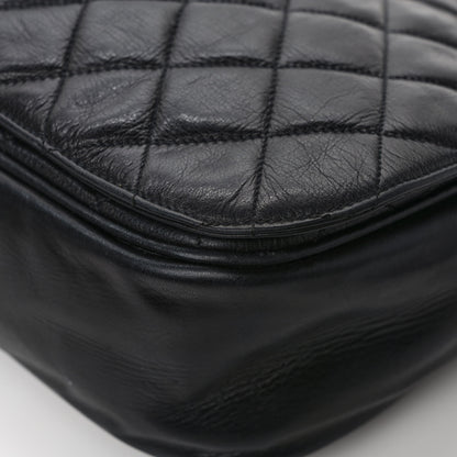 Chanel Aged Calfskin Quilted Messenger Bag Black 12 of 13