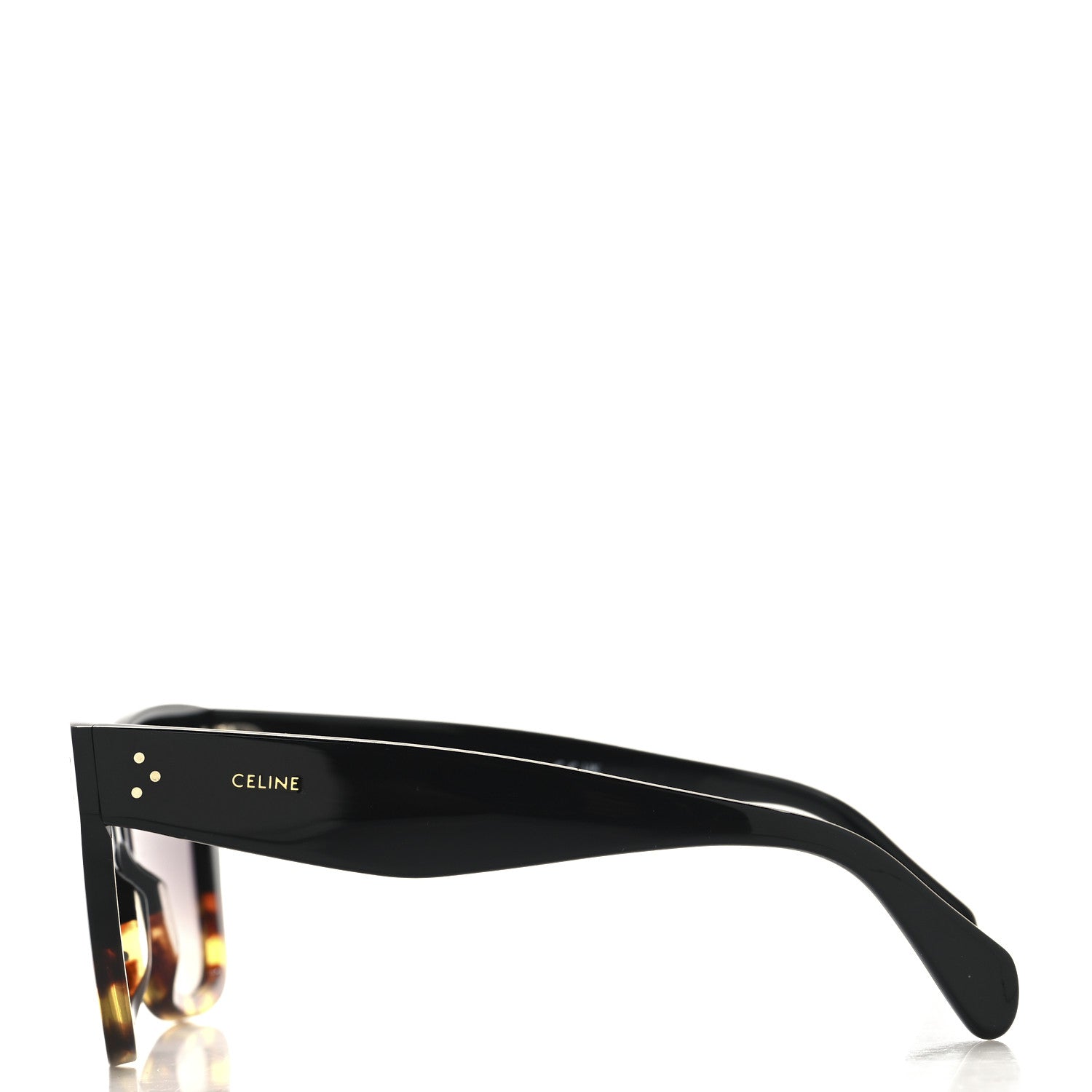 Celine Acetate Polarized Cat Eye Sunglasses CL4004IN Havana Black 3 of 7