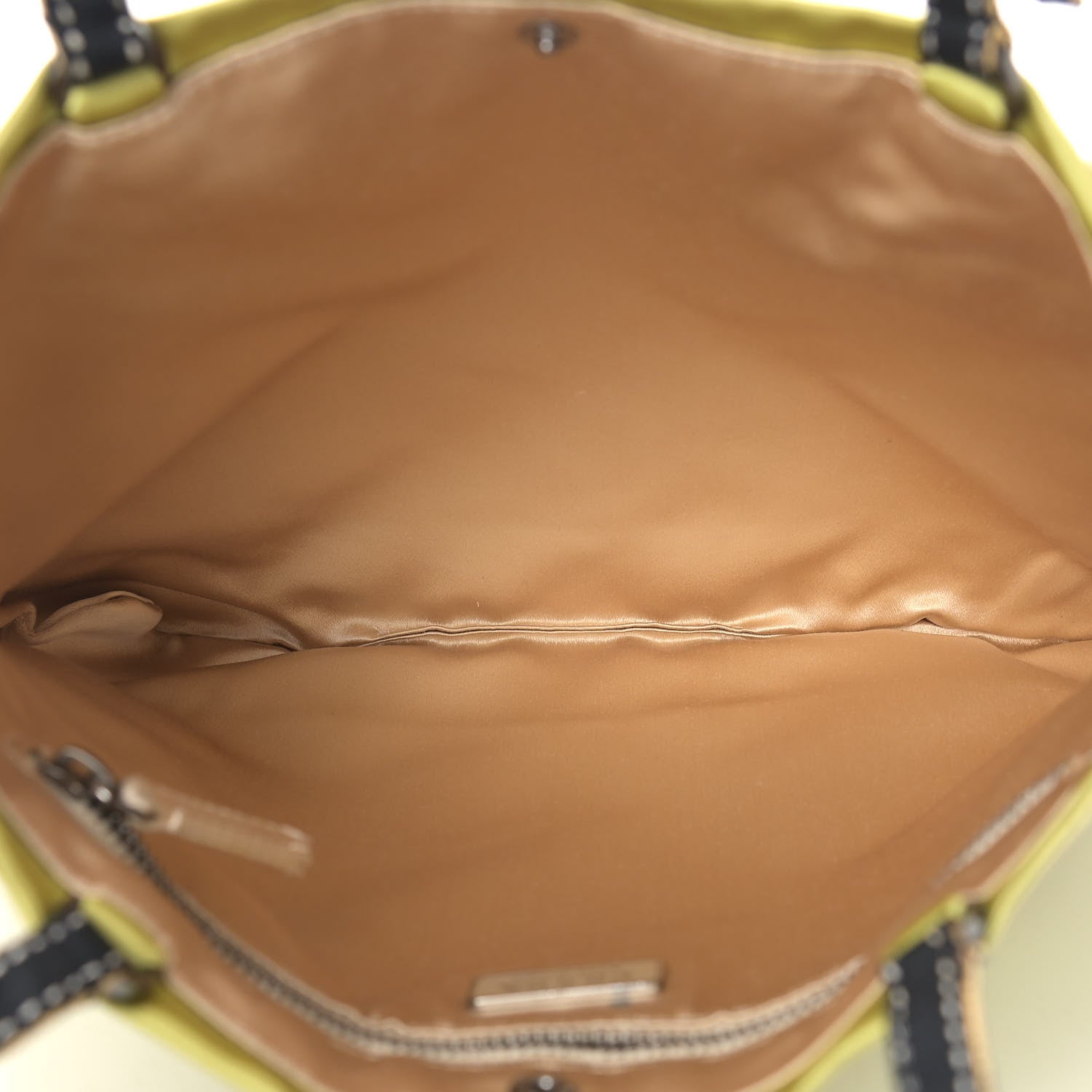 Prada Satin Grosgrain Shopping Tote Bag Green 5 of 10