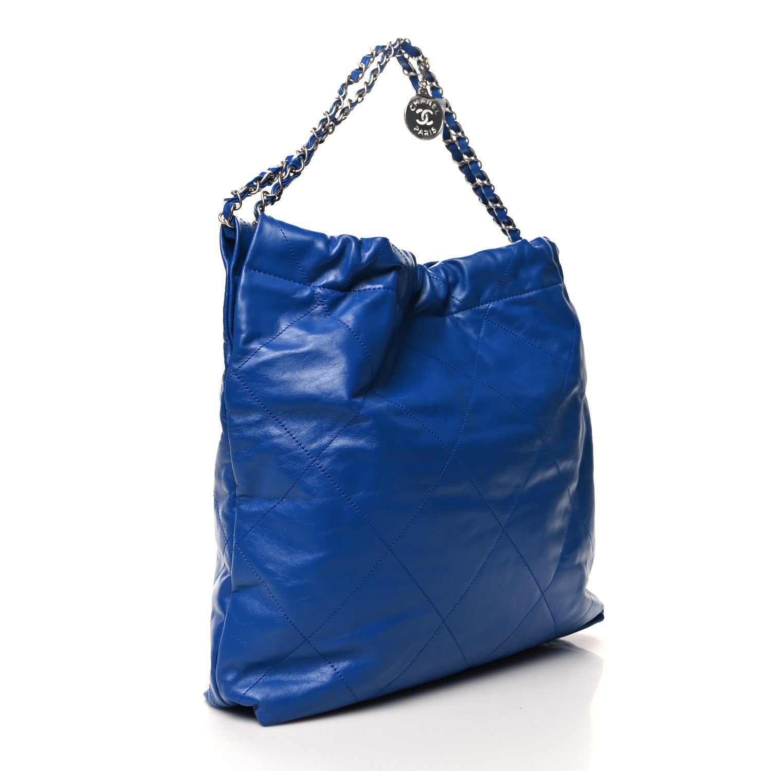 Chanel Shiny Calfskin Quilted Chanel 22 Blue 4 of 12