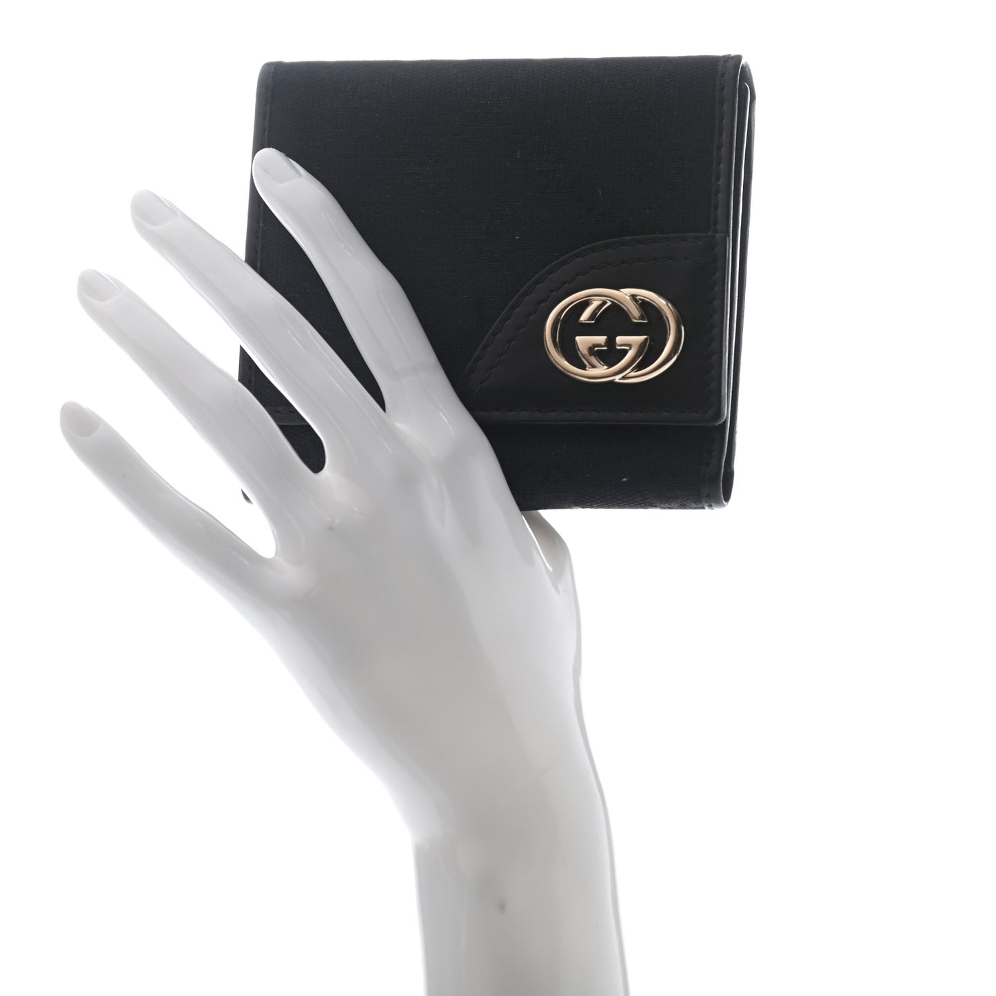 Monogram Britt Tri Fold Wallet Black