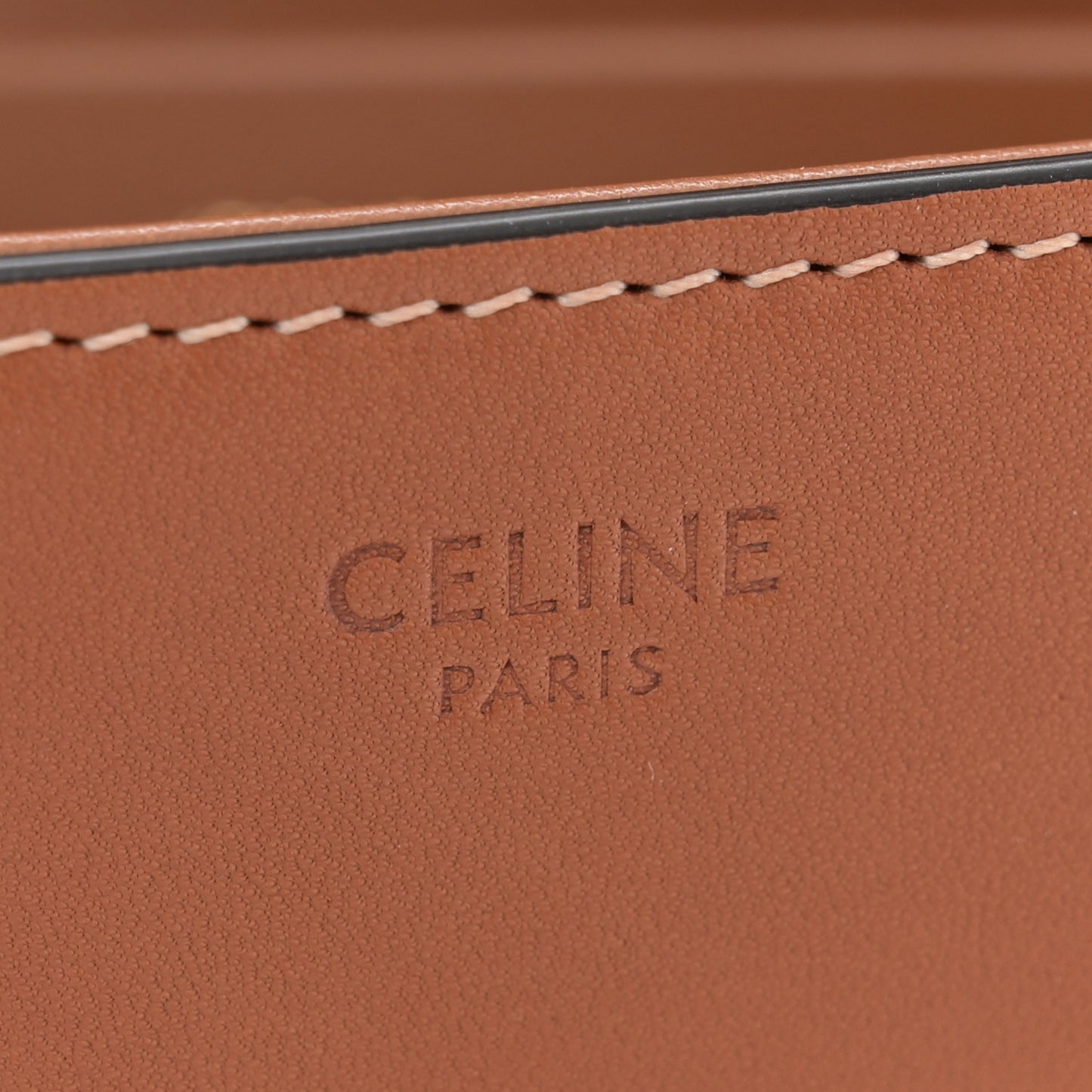 Shiny Calfskin Triomphe Shoulder Bag Tan