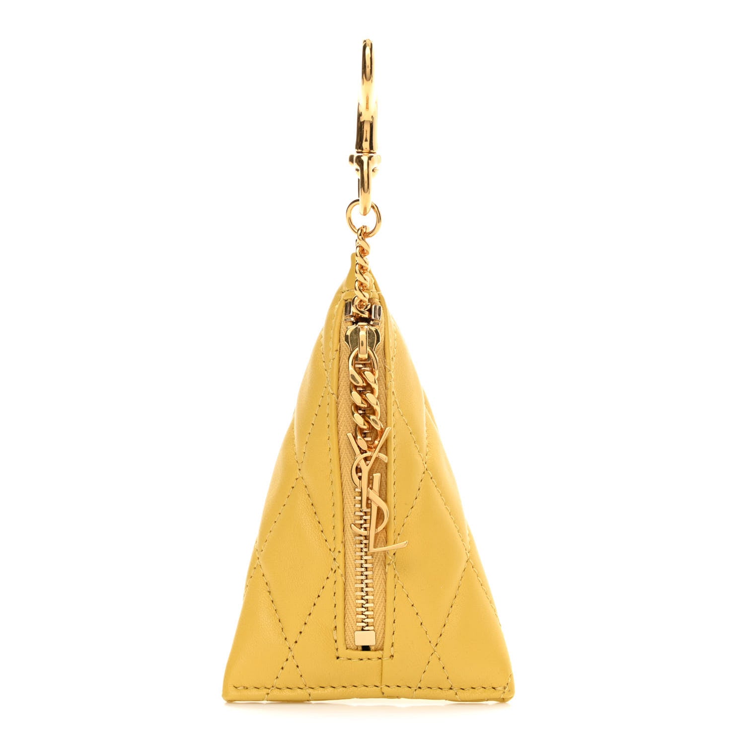 Saint Laurent Quilted Lambskin Berlingo Bag Charm Sunflower 1 of 6