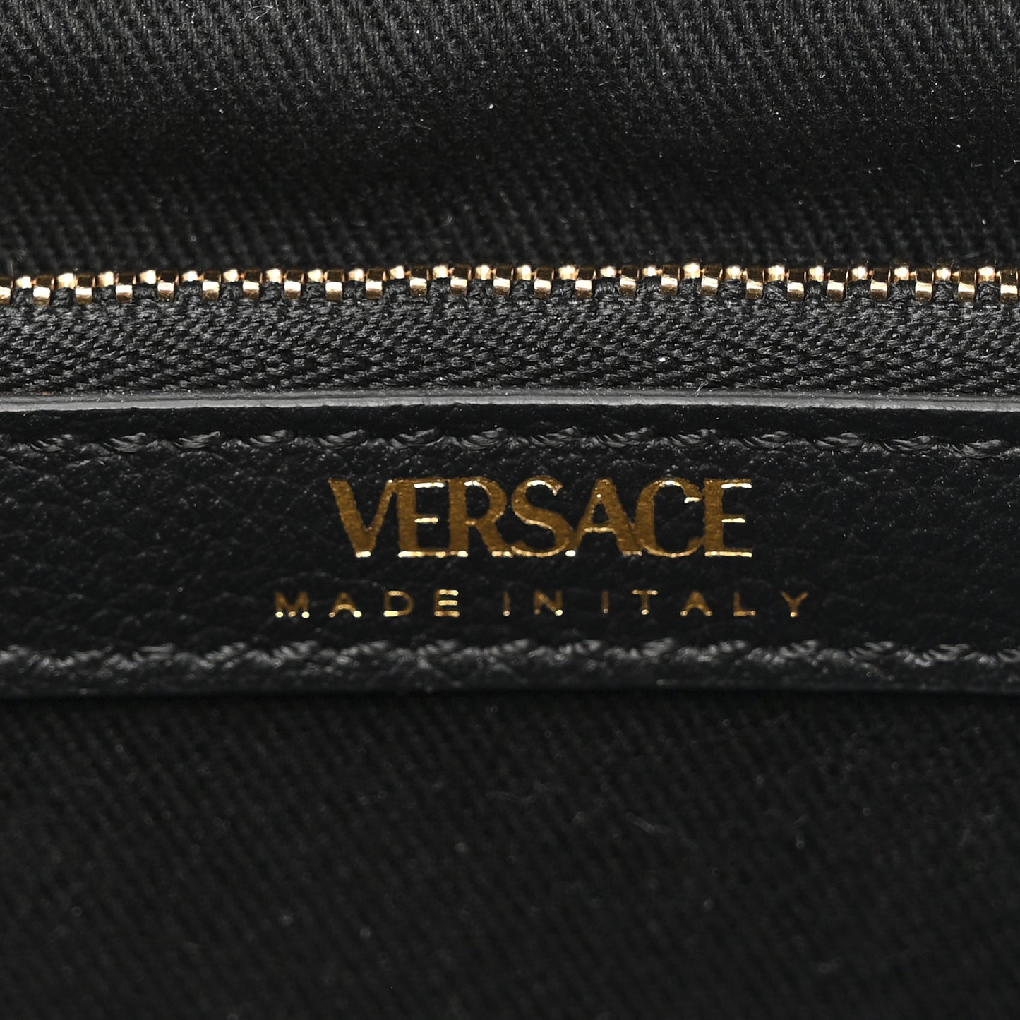 Grained Calfskin Small La Medusa Chain Convertible Tote Black