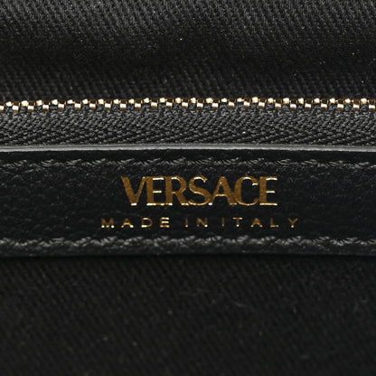 Versace Grained Calfskin Small La Medusa Chain Convertible Tote Black 6 of 9