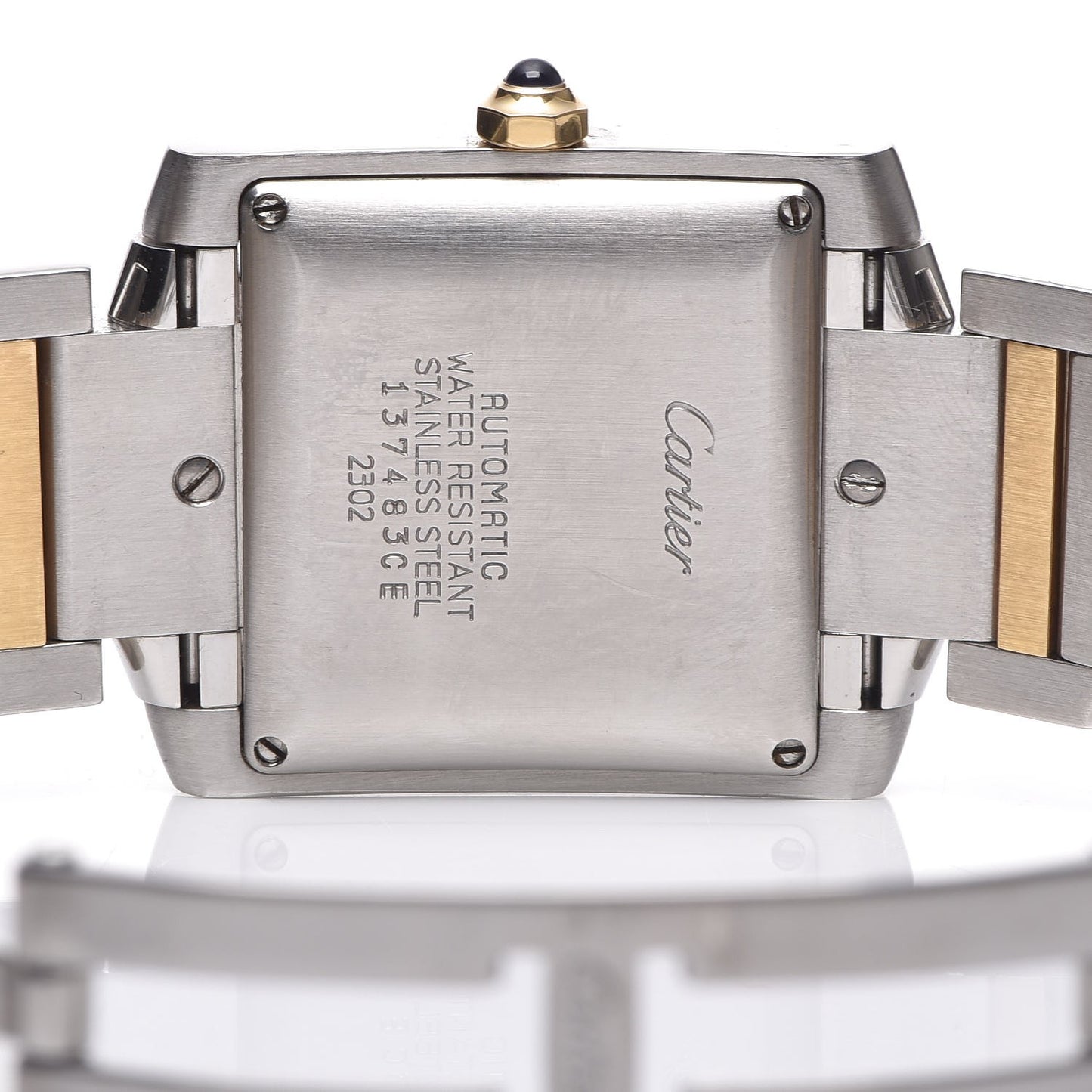 Stainless Steel 18K Yellow Gold 28mm Tank Francaise Automatic Watch