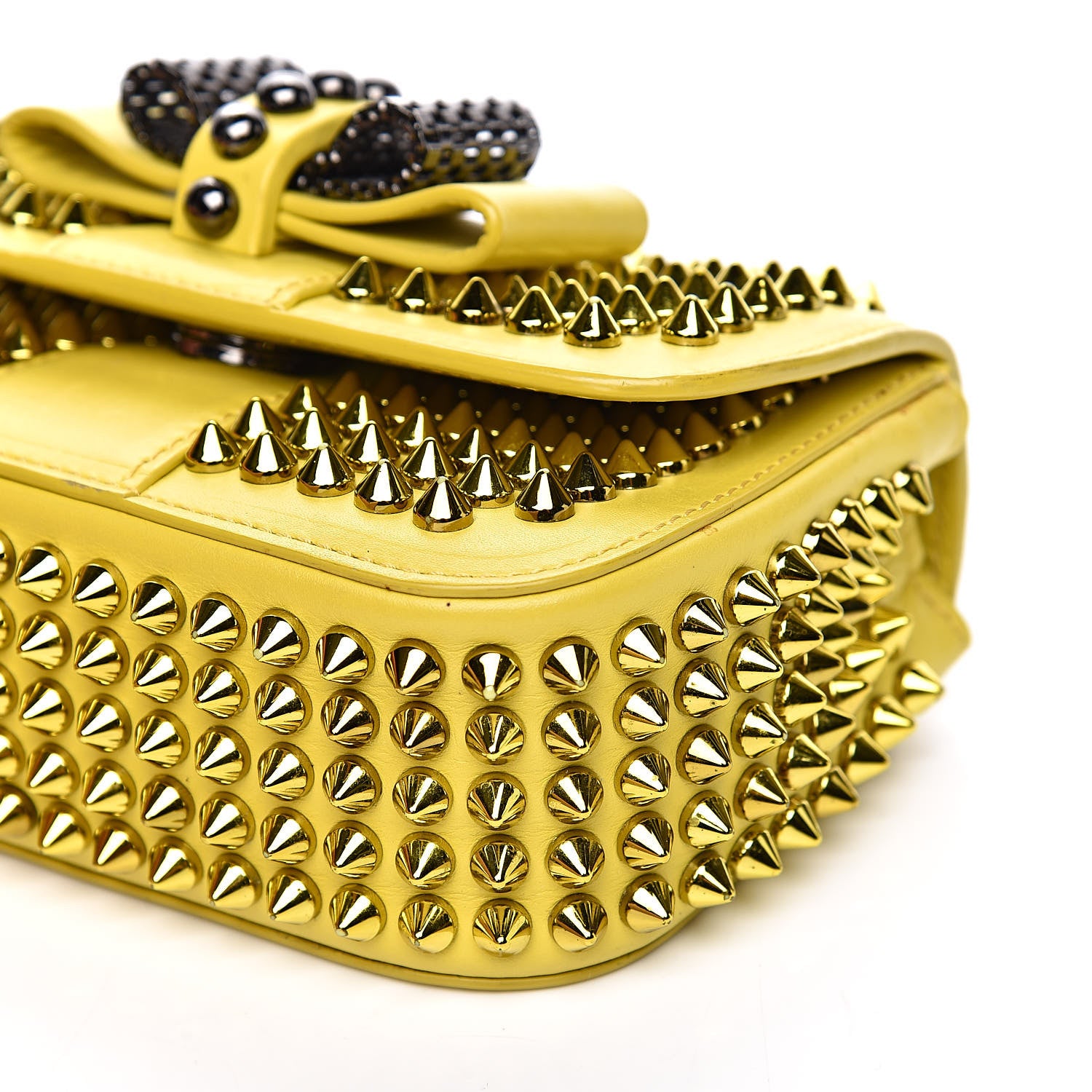 Christian Louboutin Calfskin Spikes Mini Sweety Charity Crossbody Bag Mimosa 8 of 13