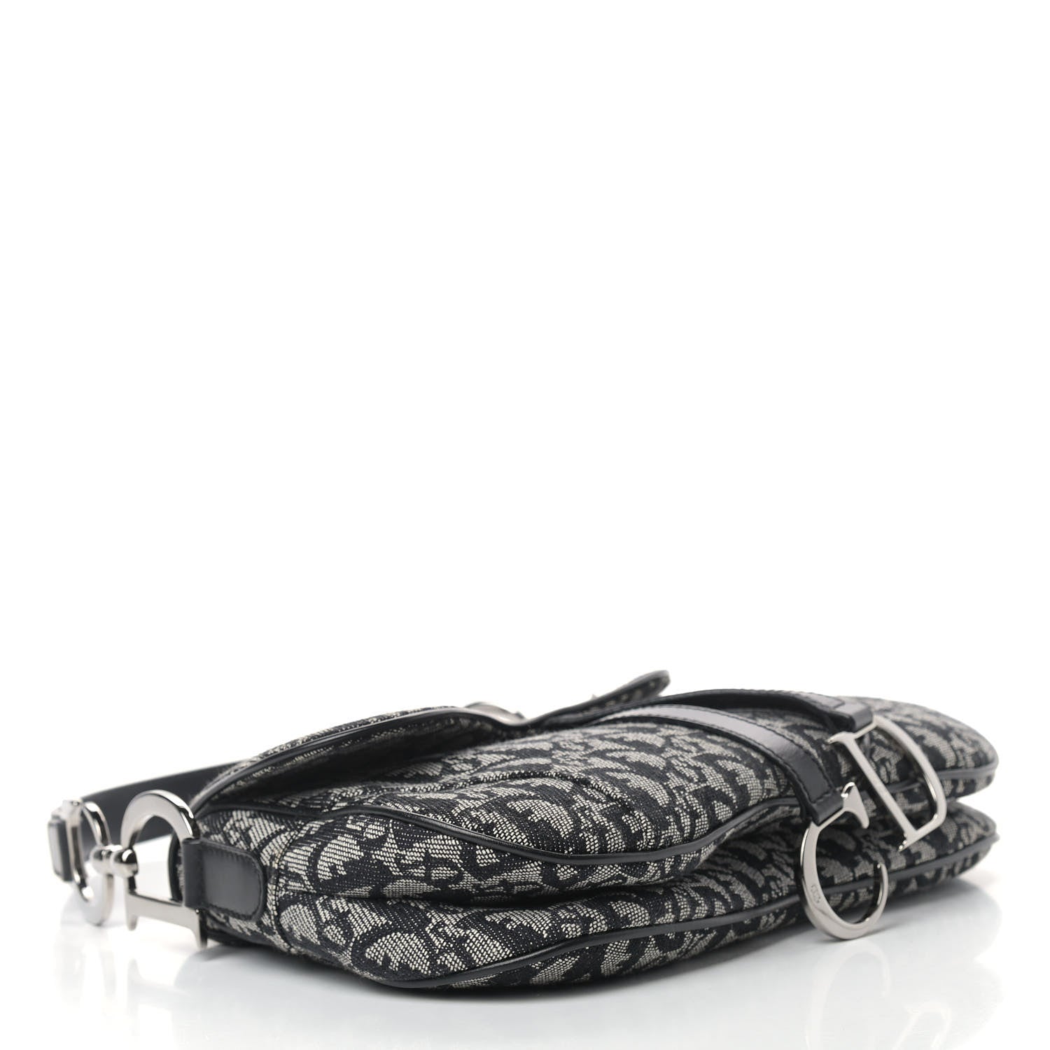 Christian Dior Monogram Double Saddle Bag Black 4 of 12