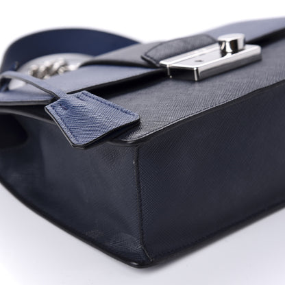 Prada Saffiano Pattina Crossbody Bag Bluette Baltico 6 of 9