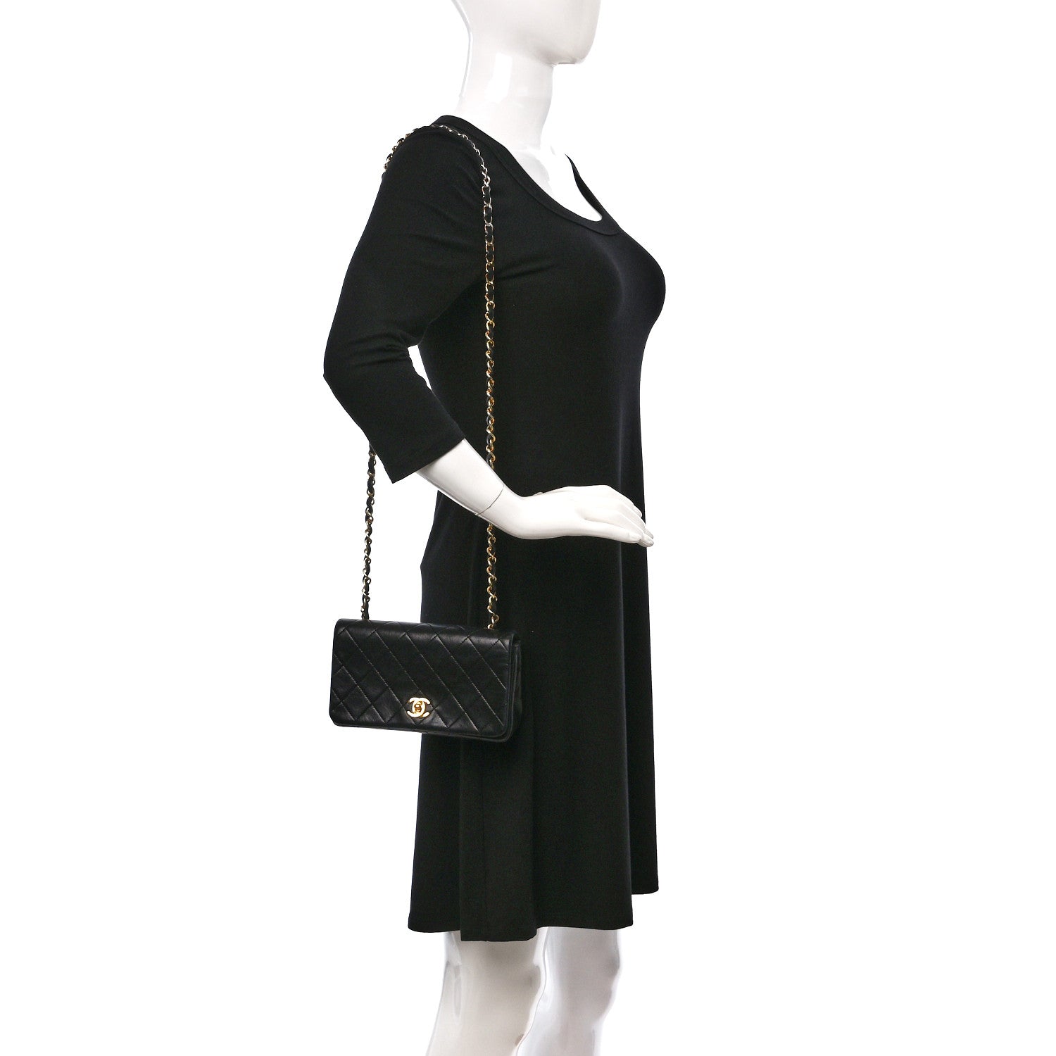 Chanel Lambskin Quilted Small Single Flap Black 2 of 9