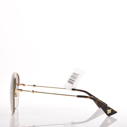 Gucci Square Frame Sunglasses GG0228S Gold 3 of 7