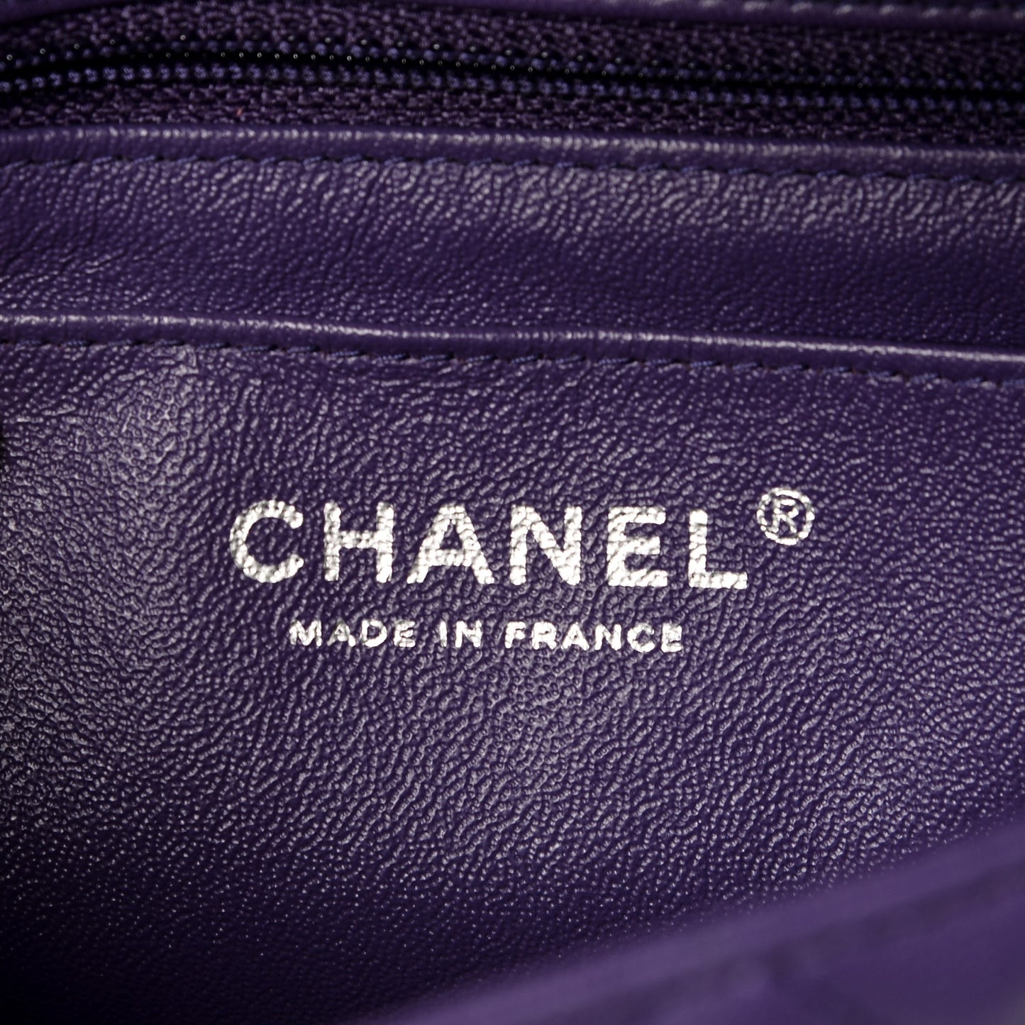 Lambskin Quilted Mini Rectangular Flap Purple