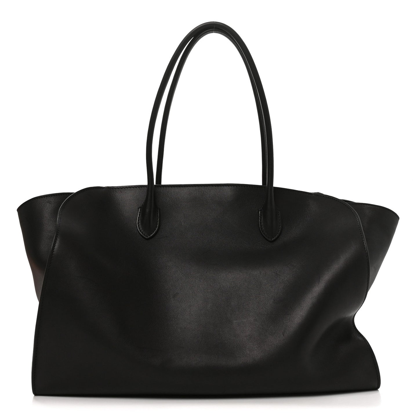 Polished Saddle Calfskin Marlo 17 Tote Bag Black