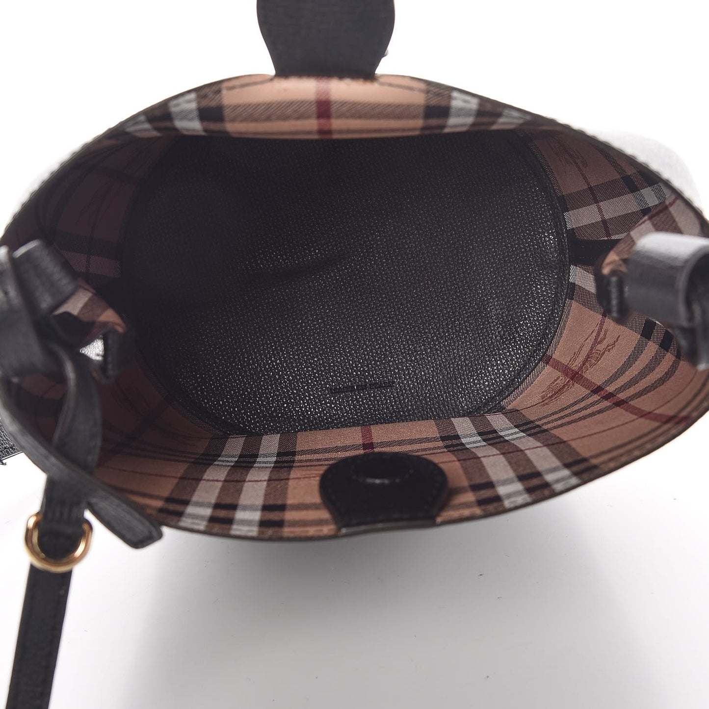 London Grainy Calfskin Small Lorne Bucket Crossbody Black
