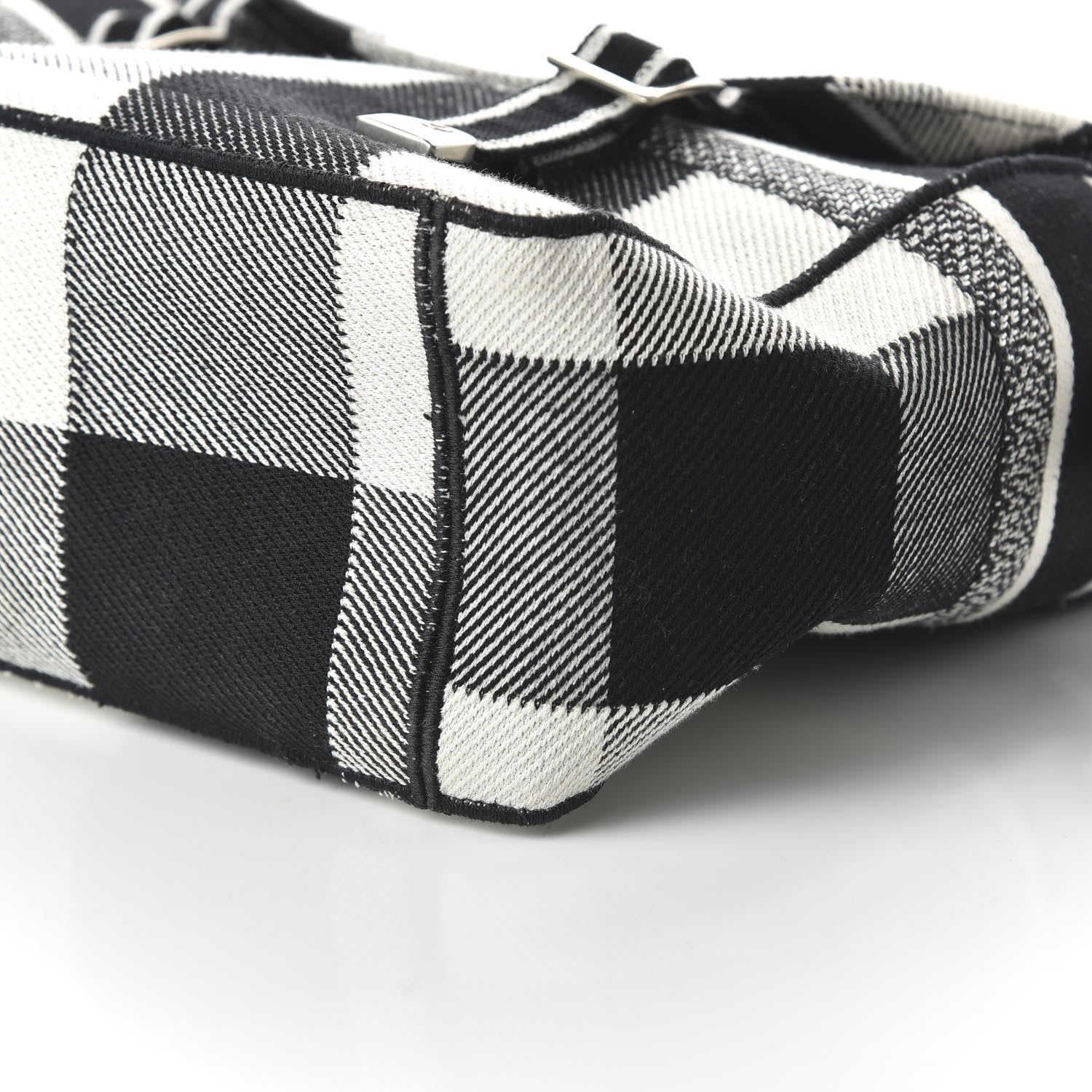 Christian Dior Canvas Tartan Diorcamp Messenger Black White 7 of 8