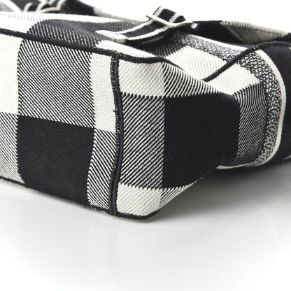 Christian Dior Canvas Tartan Diorcamp Messenger Black White 7 of 8