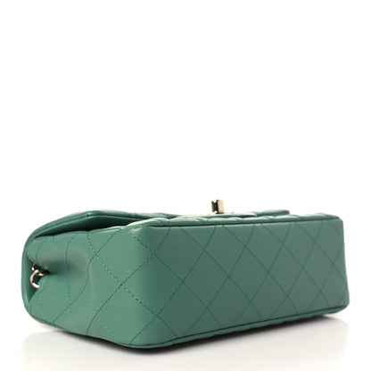 Chanel Lambskin Quilted Mini Rectangular Flap Dark Green 4 of 10