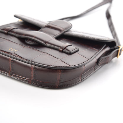 Celine Crocodile Embossed Calfskin Mini Symmetrical Bag Brown 12 of 12