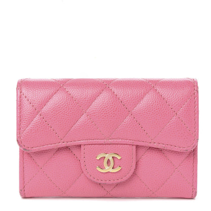 Chanel Iridescent Caviar Quilted Flap Card Holder Pink 1 of 10
