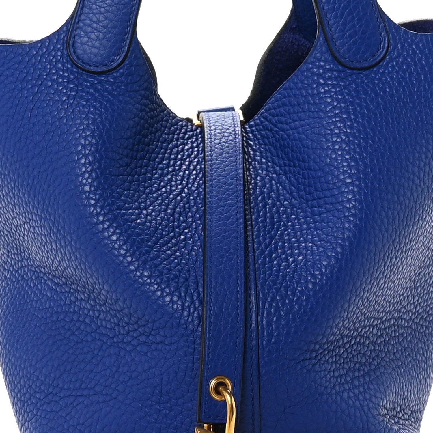 Hermes Taurillon Clemence Picotin Lock 18 PM Bleu Electrique 7 of 9