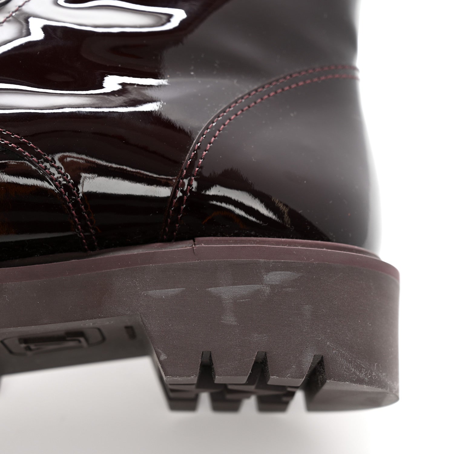 Louis Vuitton Patent Territory Ranger Boots 37.5 Bordeaux 14 of 16