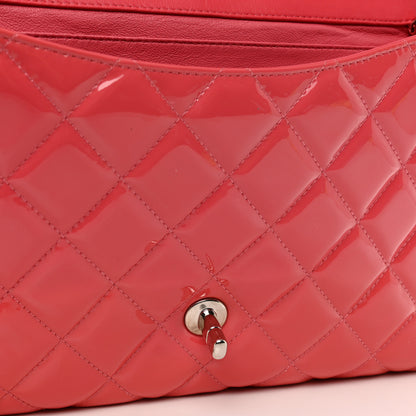 Chanel Patent Quilted Clutch with Chain Flap Fuchsia 9 of 10